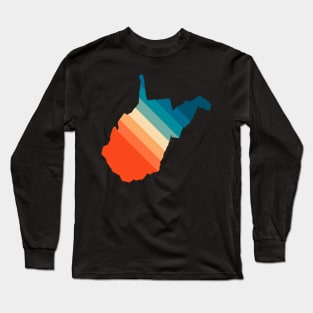 West Virginia State Retro Map Long Sleeve T-Shirt